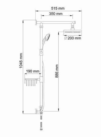 Душевая стойка Wasserkraft A015 настенная цвет хром