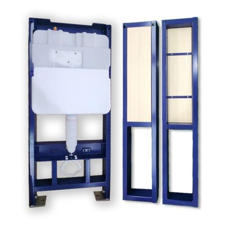 Инсталляция с закладными для подвесного унитаза для инвалидов с кнопкой смыва из нержавеющей стали Dstrana SANTEYA STEEL 9198