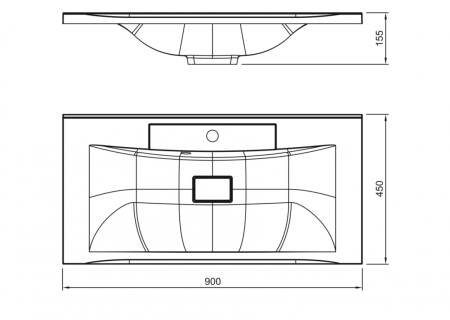 Раковина из искусственного камня Art&Max BIANCHI AM-LAV-900-MR-FP-Nero 90 см накладная цвет черный
