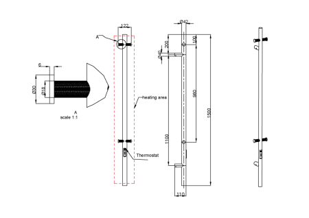 Полотенцесушитель электрический Boheme Uno 726-SGM 10х150 серый
