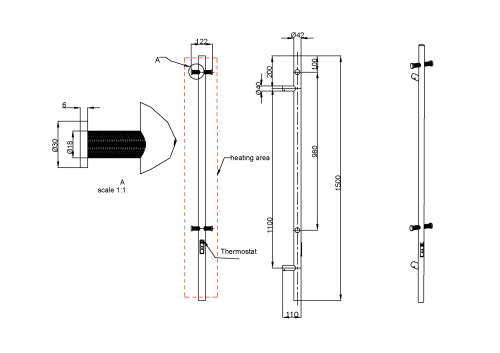 Полотенцесушитель Boheme Uno 726-BRB 12х150 электрический бронза брашированная - фото 2