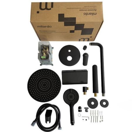 Душевая система Milardo Rora RORBL03M68 встраиваемая в стену цвет черный