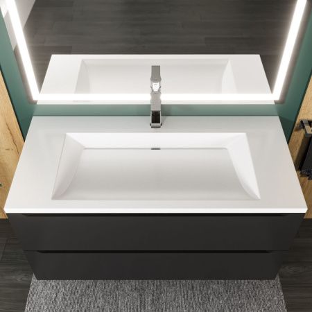 Раковина из искусственного камня Uperwood Infinity 45383433000 100х50 полувстраиваемая цвет белый