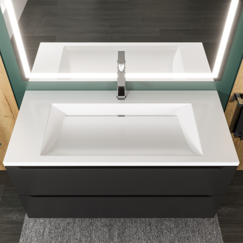 Раковина Uperwood Infinity 100 см 45383433000 полувстраиваемая цвет белый - фото 5