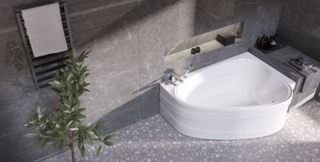 Ванна акриловая 1MarKa LOVE 01лв1813п 185х135 пристенная асимметричная без каркаса