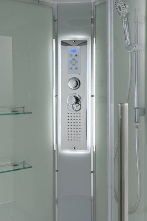 Душевая кабина AvaCan EM EM5080LEDT 80х80 четверть круга с крышей ориентация универсальная