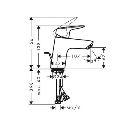 Смеситель Hansgrohe MyCube 71010000 на раковину хром