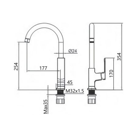 Смеситель для кухни Maretti Torino-GR TR31RZZ323 на мойку серый