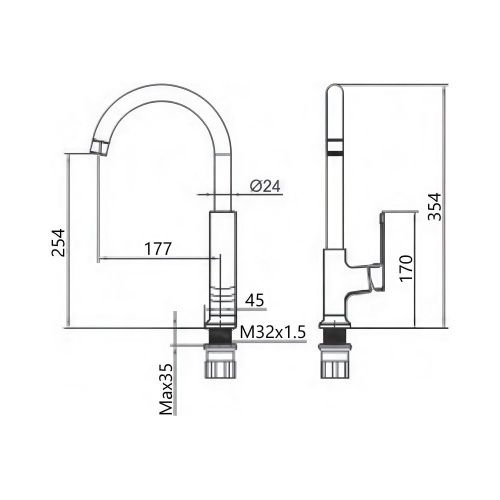 Смеситель для кухни Maretti Torino-GR TR31RZZ323 на мойку серый - фото 3