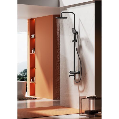 Душевая стойка Raglo R20.24.06 настенная цвет черный - фото 3