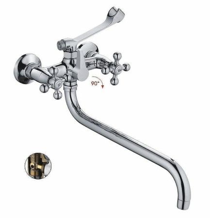 Смеситель для ванны и душа Haiba HB19 HB2619-3 настенный хром