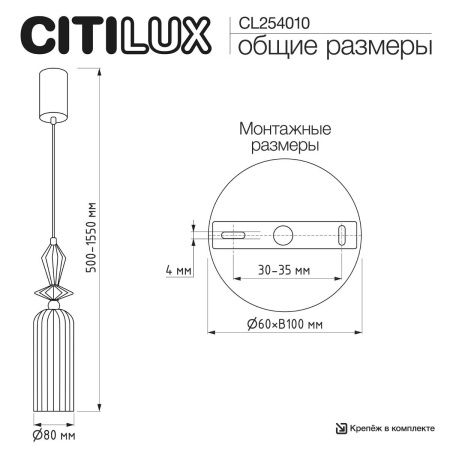 Светильник подвесной Citilux Fernet (Фернет) CL254010