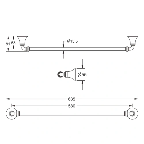 Полотенцедержатель Rose RG12 RG1217 - фото 3
