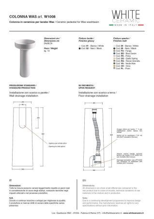 Раковина керамическая White Ceramic Was W100805 напольная цвет черный