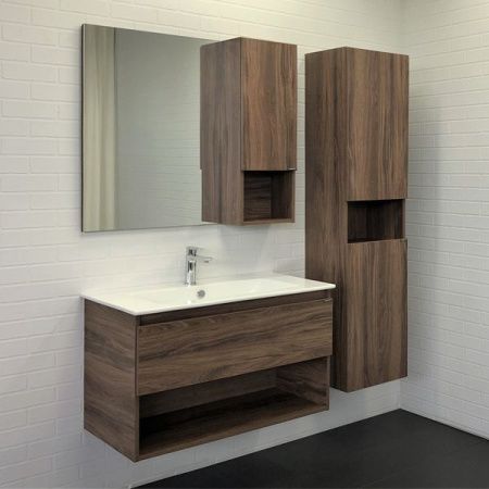 Тумба с раковиной Comforty Бордо 00-00006671CF 90х50 подвесная цвет коричневый
