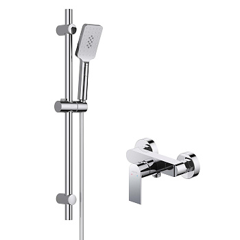 Комплект смесителей Aquatek ЛИРА AQ1432CR настенный хром без термостата