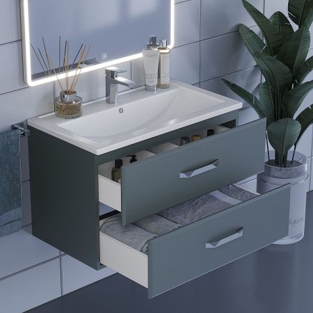 Тумба под раковину Uperwood Foster 291020522 80х50 подвесная цвет серый