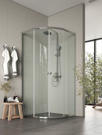 Душевой уголок Agger A01-090TCR/G 90х90 стекло прозрачное профиль хром без поддона