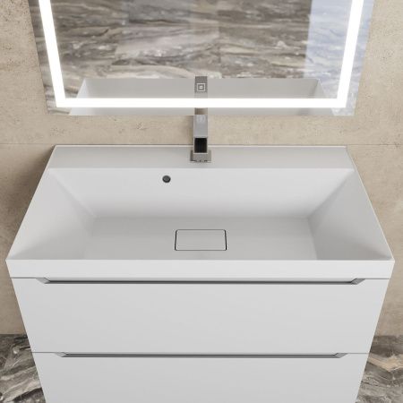 Раковина из искусственного камня Uperwood Classic New 291021040 80х50 полувстраиваемая цвет белый