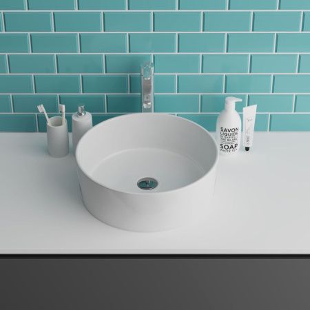 Раковина из сантехнического фаянса Grossman Style GR-3013 40х40 накладная цвет белый без отверстий под смеситель