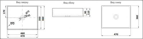Раковина CeramaLux 47 см 9103MB накладная цвет черный матовый - фото 2