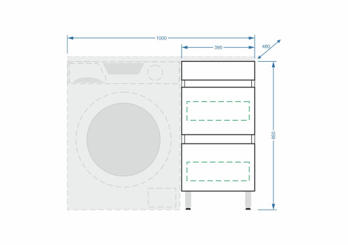 Тумба под раковину Stella Polar Мадлен SP-00000474 39х48х85 цвет белый - фото 2
