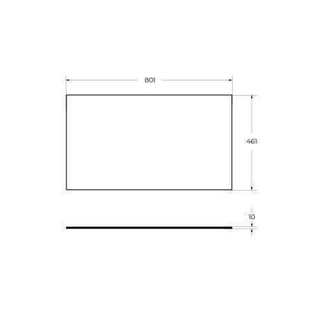 Столешница Cezares CADRO CADRO-80-HPL-NRM 80х50 подвесная цвет черный