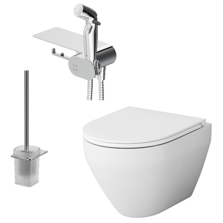 Унитаз подвесной Am.Pm Spirit V2.0 CK70H1003W белый с сиденьем микролифт безободковый душевой смыв