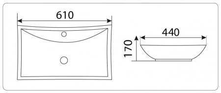 Раковина из санфаянса CeramaLux 9111 61х44 накладная цвет белый 1 отверстие под смеситель