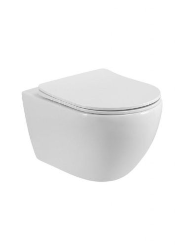 Унитаз подвесной Cezares STREAM CZR-2426-TH-TOR/SC белый с сиденьем микролифт безободковый смыв торнадо - фото 4