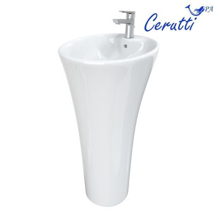 Раковина из сантехнического фарфора Cerutti SPA CT7274 50х50 напольная цвет белый 1 отверстие под смеситель