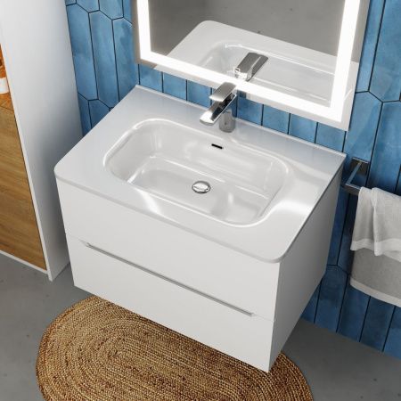 Раковина керамическая Uperwood Monica RMonica80wg 80х50 полувстраиваемая цвет белый