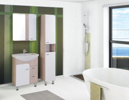 Зеркало-шкаф Onika Стиль 205833 60х70 подвесной цвет белый/коричневый