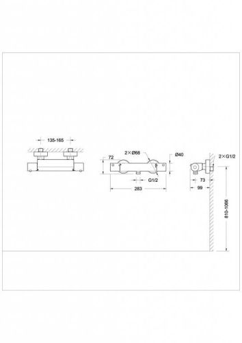 Смеситель для душа Bravat Stream F93984C-01B настенный хром с термостатом - фото 2