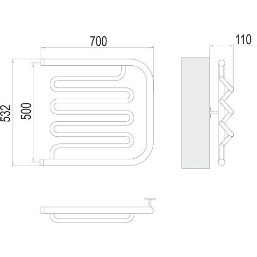 Полотенцесушитель водяной Terminus 4620768880995 70х55 хром - фото 3