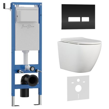 Комплект унитаз с инталляцией и клавишей смыва Iberica Blanca BILBAO ALTO IB.001M.BLA.234.2211