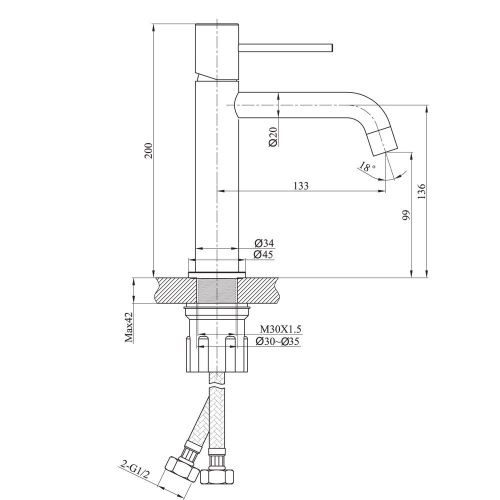Смеситель Raiber RPG-001 на раковину золото - фото 3
