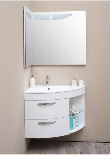 Зеркало в ванную De Aqua Трио Люкс 184503 89х86 цвет белый - фото 4