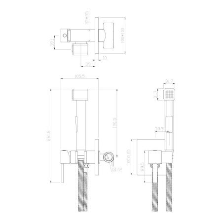 Гигиенический душ со смесителем WesnaArt Kristal KRI22-410 хром