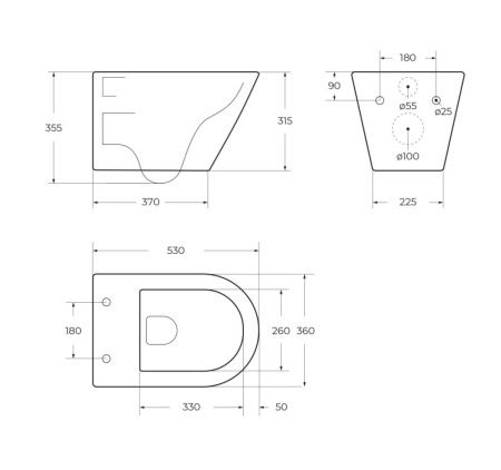 Унитаз подвесной Cezares LINER CZR-3808-53-TH-TOR/SC белый с сиденьем микролифт безободковый смыв торнадо