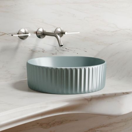 Раковина из сантехнического фарфора Ceramica Nova ELEMENT CN6057MLG 40х40 накладная цвет зеленый без отверстий под смеситель