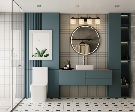 Унитаз напольный с бачком Abber Rechteck AC1210 белый с сиденьем безободковый каскадный смыв