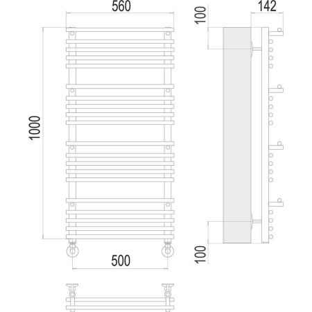 Полотенцесушитель водяной Terminus 4670078529527 55х100 хром