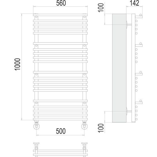 Полотенцесушитель водяной Terminus 4670078529527 55х100 хром - фото 3