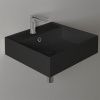 Раковина из сантехнического фаянса Simas Agile AG51 nero matt*1 50х50 подвесная цвет черный 1 отверстие под смеситель