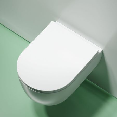 Унитаз подвесной Ceramica Nova MODENA CN6063MW белый с сиденьем микролифт безободковый душевой смыв