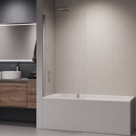 Душевая шторка на ванну RGW Screens 03115308-11 80х150 стекло прозрачное профиль хром ориентация универсальная