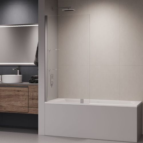 Душевая шторка на ванну RGW Screens 03115408-11 80х150 стекло прозрачное профиль хром ориентация универсальная - фото 4