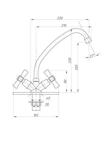 Смеситель для кухни FAUZT FZs-223-18 на мойку хром - фото 3