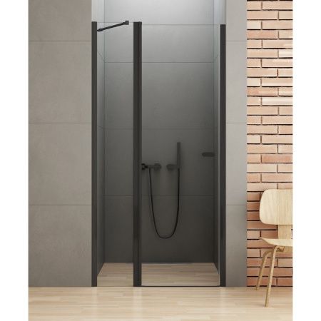 Душевая дверь New Trendy NEW SOLEO Black D-0241A 90х195 стекло прозрачное профиль черный